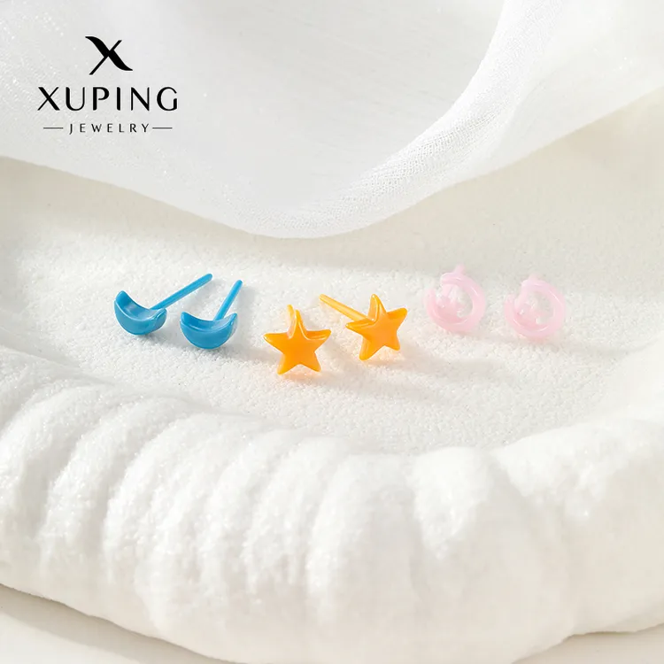 XUPING/旭平首饰 非金属陶瓷耳饰 简约可爱日常学生甜美陶瓷耳钉