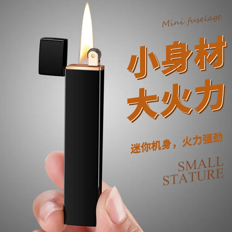 创意迷你充气火机可激光广告LOGO砂轮明火打火机厂家批发