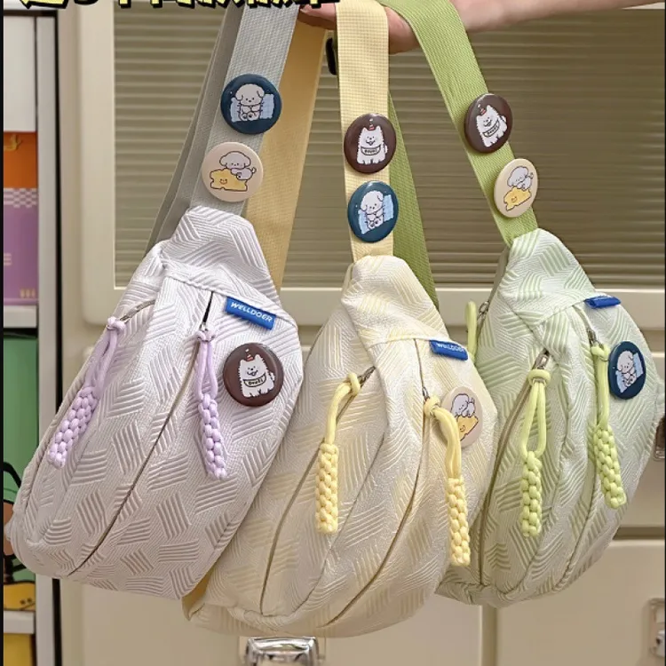 简约休闲ins风包包女小清新森系斜挎包运动胸包小众学生百搭腰包