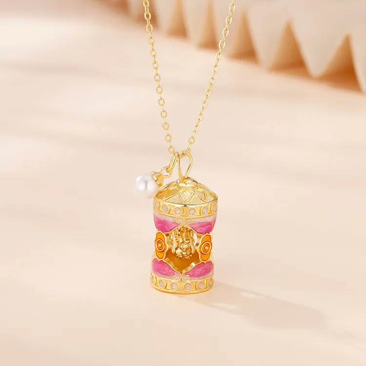 铜合金项链 藏式好运多宝经筒项链扎基拉姆女转运貔貅吊坠礼物