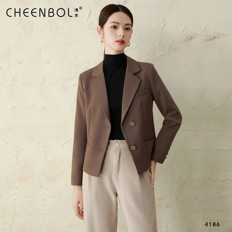 4186小西装外套女春秋新款气质时尚休闲百搭纯色小西服上衣