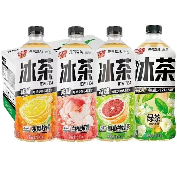 元气森林减糖大冰茶10瓶青梅茉莉白桃茉莉冰爆柠檬味大瓶新口味
