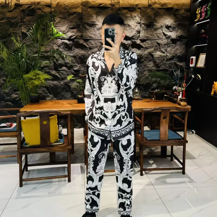 【7906-22】可外穿舒适时尚家居服套装男士时尚休闲轻薄透气