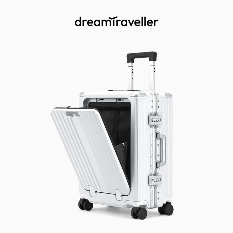 梦旅者多功能行李箱前开口拉杆箱铝框旅行箱密码登机箱皮箱男女