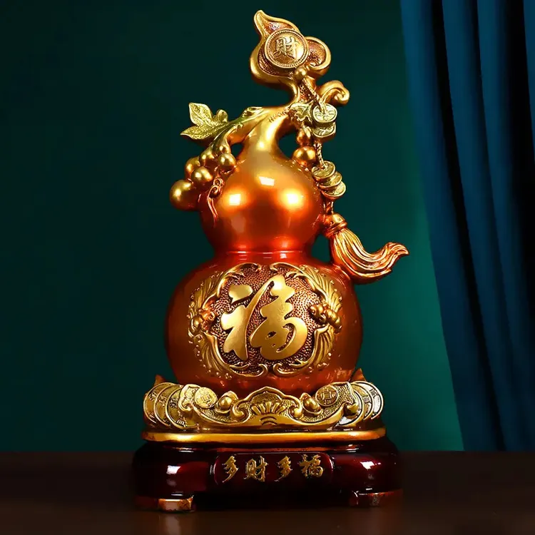 【师傅推荐】招财纳福葫芦摆件客厅玄关酒柜乔迁家居装饰品公司开业