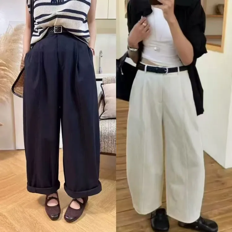 【梦雪严选】2025秋新款九分弯刀气球裤休闲阔腿裤女（含腰带）
