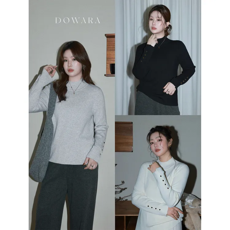 大婉酱微胖定制【亲肤打底】针织绵羊毛半高领内搭冬毛衣上衣1307D