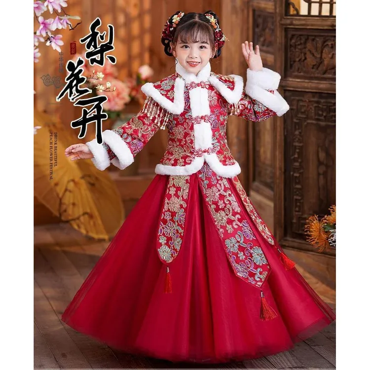 FAVMARTHA~女童冬装过年2025新款加厚拜年服女孩超仙唐装中国风加