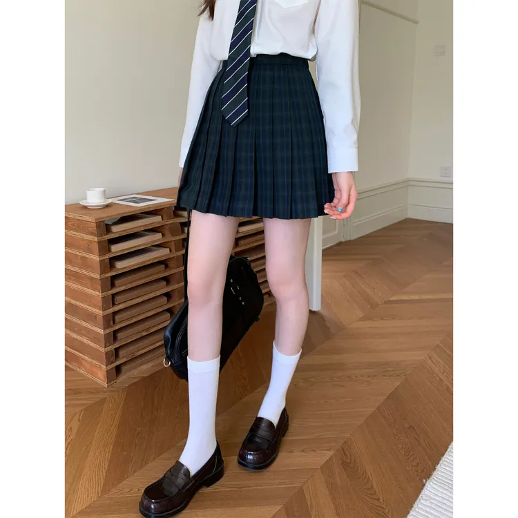 东京岁时记jk日系学院风少女格裙小个子复古高腰百褶裙格林童话