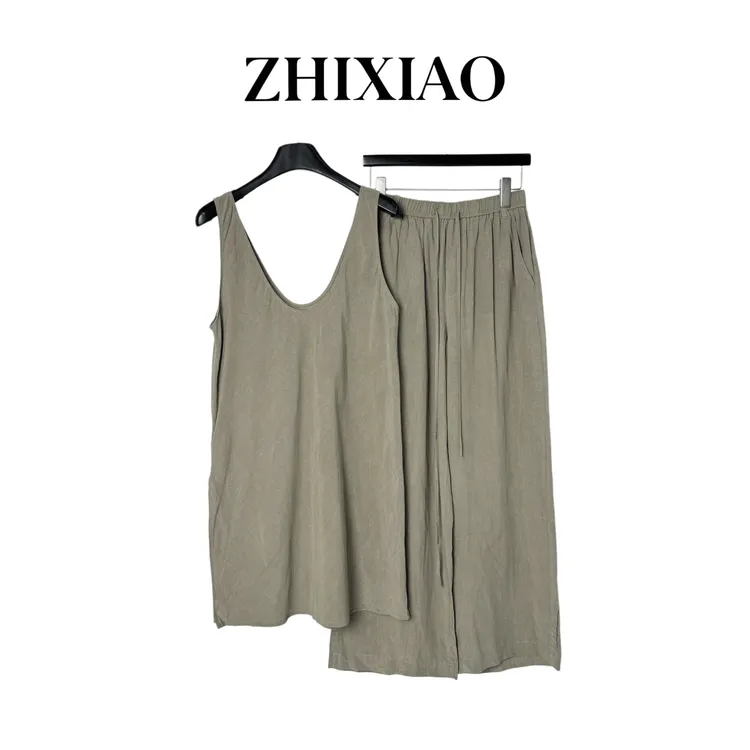 【ZHIXIAO】夏季新款：极简背心套装25736