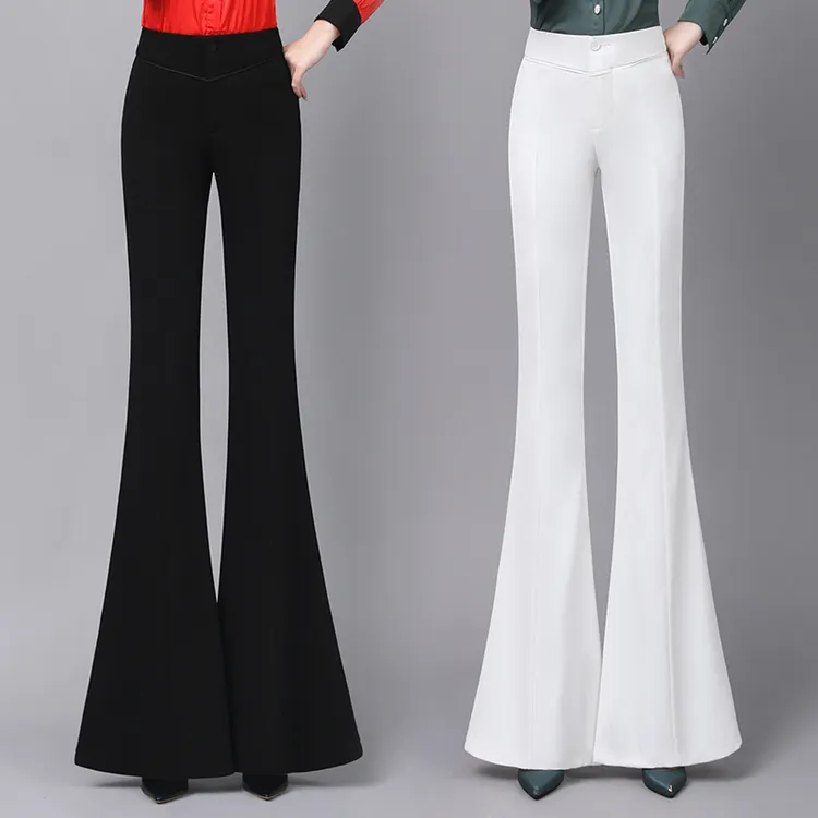 大喇叭裤女秋冬新款甩裤高腰垂坠感大脚裤时尚修身显瘦百搭长裤