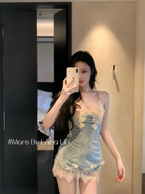 LiLi复古迷情性感睡衣女秋季纯欲风2025新款吊带睡裙春秋款家居服