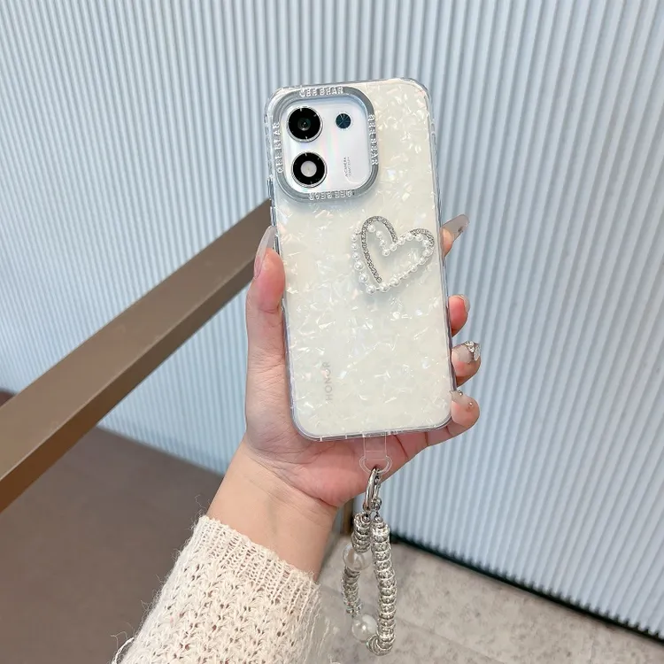 适用于荣耀x70i手机壳新款透明创意立体爱心贝壳纹全包防摔女款