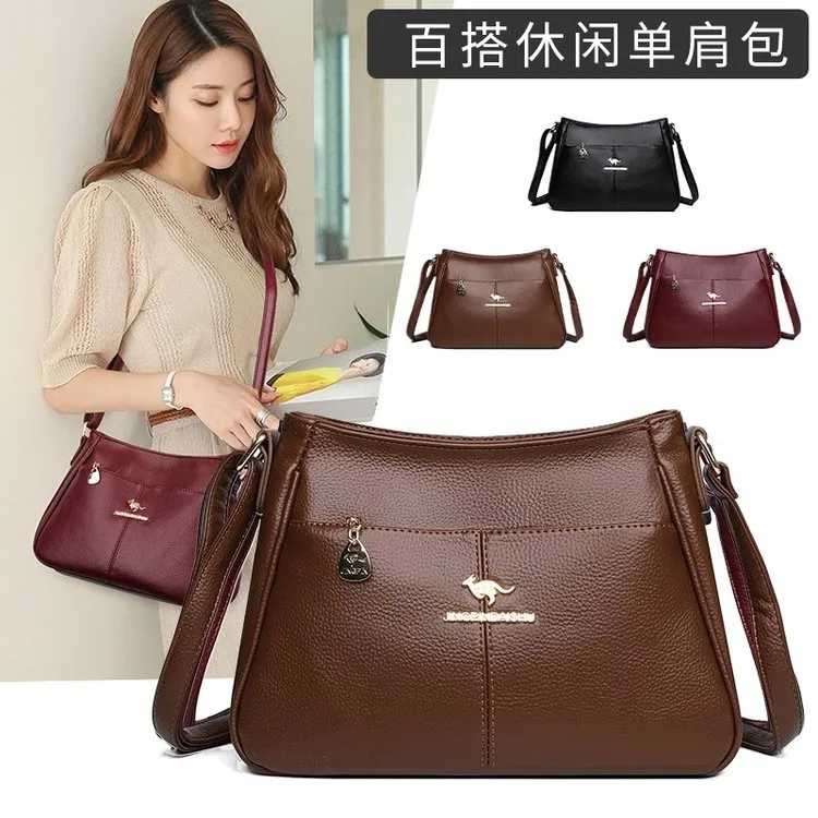 秋冬新款大容量高端女士中年单肩斜挎包妈妈女士斜挎包中老年女包商品图