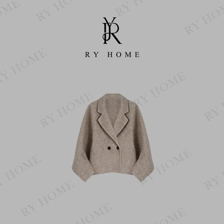 【容雨RYHOME】骆驼绒＋绵羊绒慵懒风宽松气质时尚大衣外套253W2380