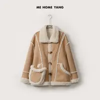 ME【爵士派对】含包包毛边搭缝设计潮流宽松休闲百搭外套MEQA4915