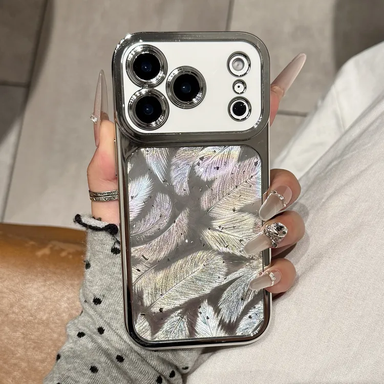 时尚滴胶羽纱适用苹果17promax手机壳小众iPhone16轻奢15简约14女