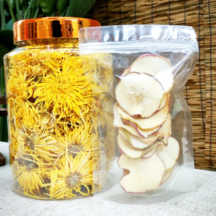 金丝皇菊一朵一杯80克一瓶送60克苹果片一袋菊花茶养生茶