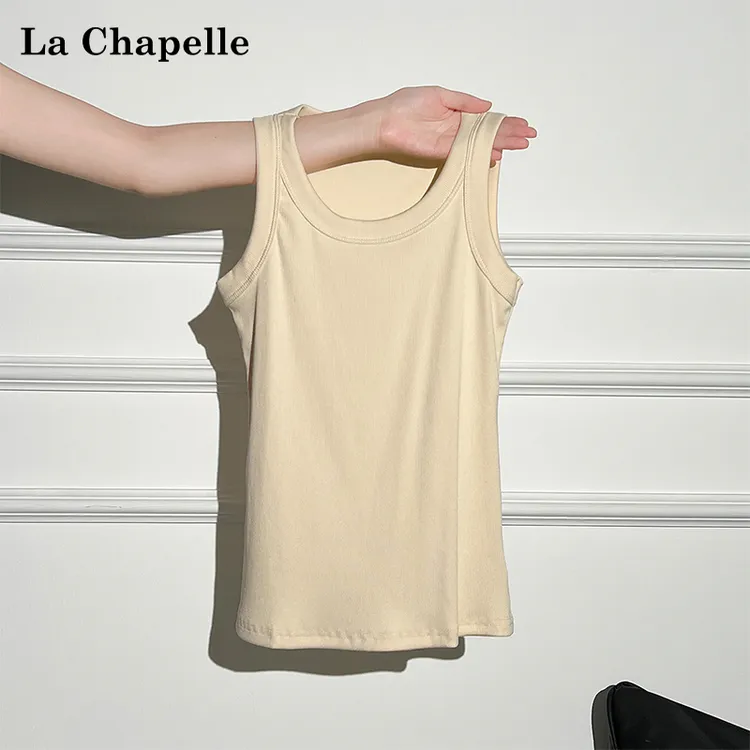 拉夏贝尔工字型圆领无袖吊带背心女2025夏季新款内搭纯色修身上衣