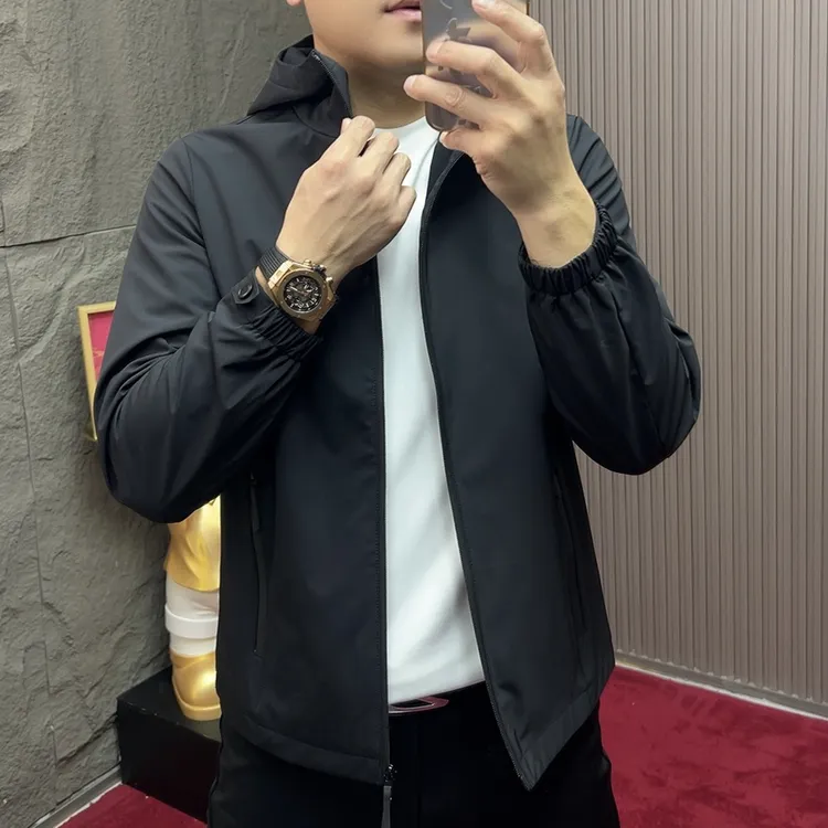 81037#百搭秋季直下摆男装帅气不起球宽松型男士减龄夹克