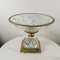 GM167水晶黄铜装饰桌面玄关摆33.5*26cm