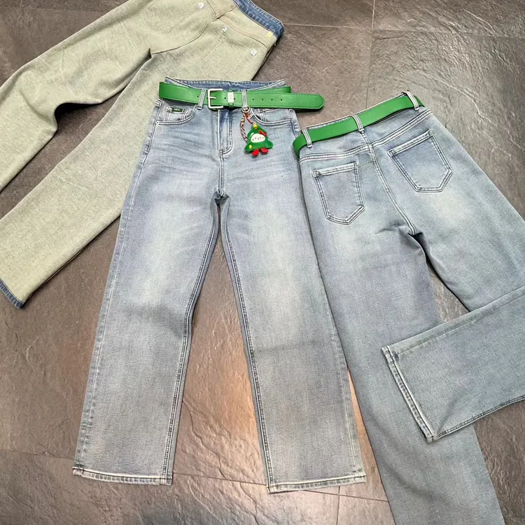 古月冬季新品15508兰超弹柔软舒适毛毛绒面料时尚百搭显瘦筒裤