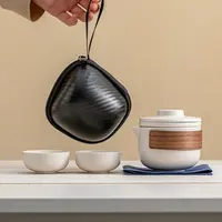 当代 004-1陶瓷礼品旅行茶具小礼品便携式快客杯一壶二杯商务