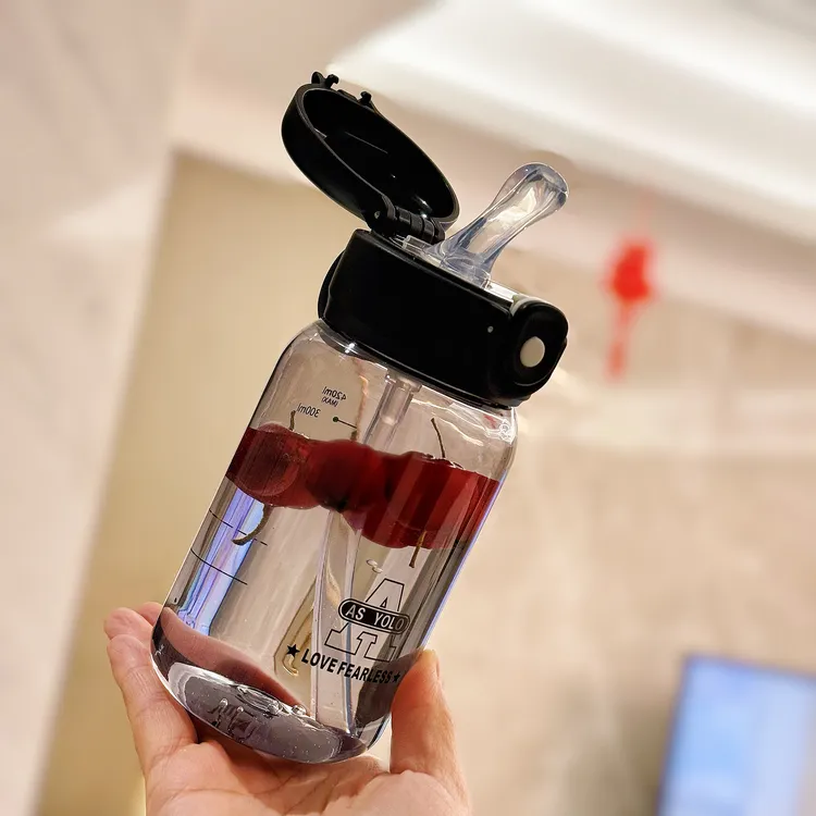 卡西诺水杯食品级耐高温便携学生上学专用水杯夏高颜值户外运动杯