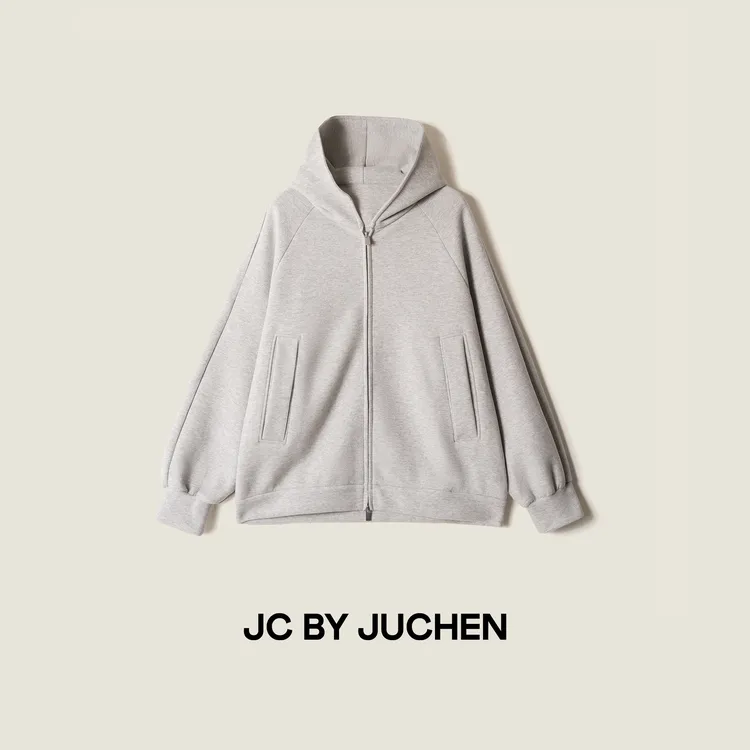 “云朵套”美式松弛LA定纺科耐丽百搭廓形连帽卫衣外套FW109006-187
