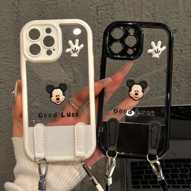 BANCA白色米奇适用苹果16pro手机壳iPhone15女14奶油壳mate60华为