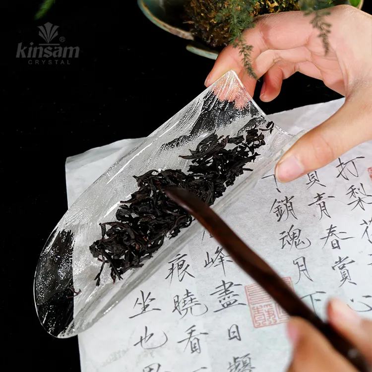 【Kinsam晶盛】原矿水晶禅意冰川锤纹简约家用茶道配件茶具中式茶则