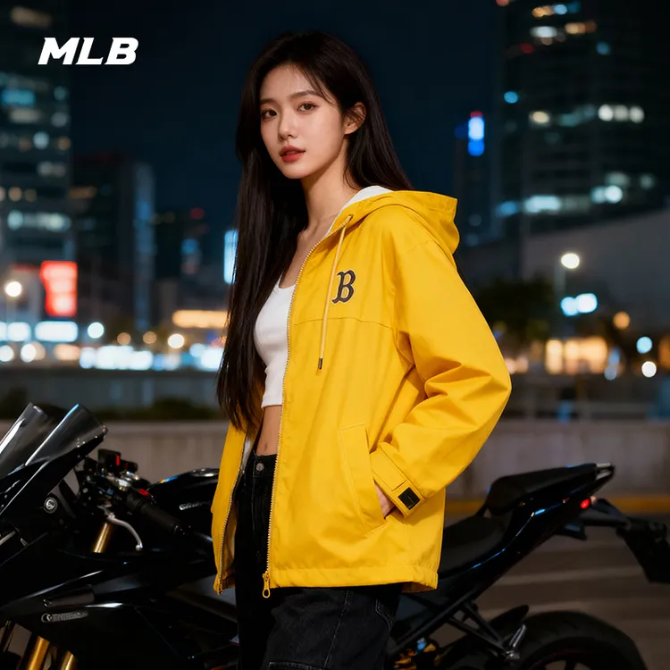 MLB官方 流光风大LOGO连帽防泼水防风夹克外套25秋季新款WJB80