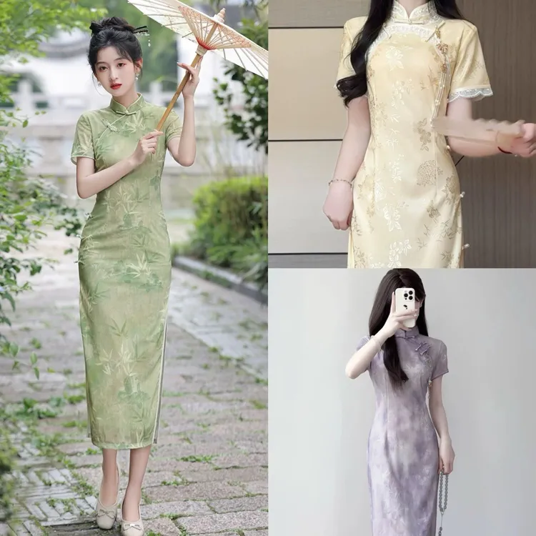 送考旗袍高考中考日常可穿修身收腰新中式2025新款中国风连衣裙