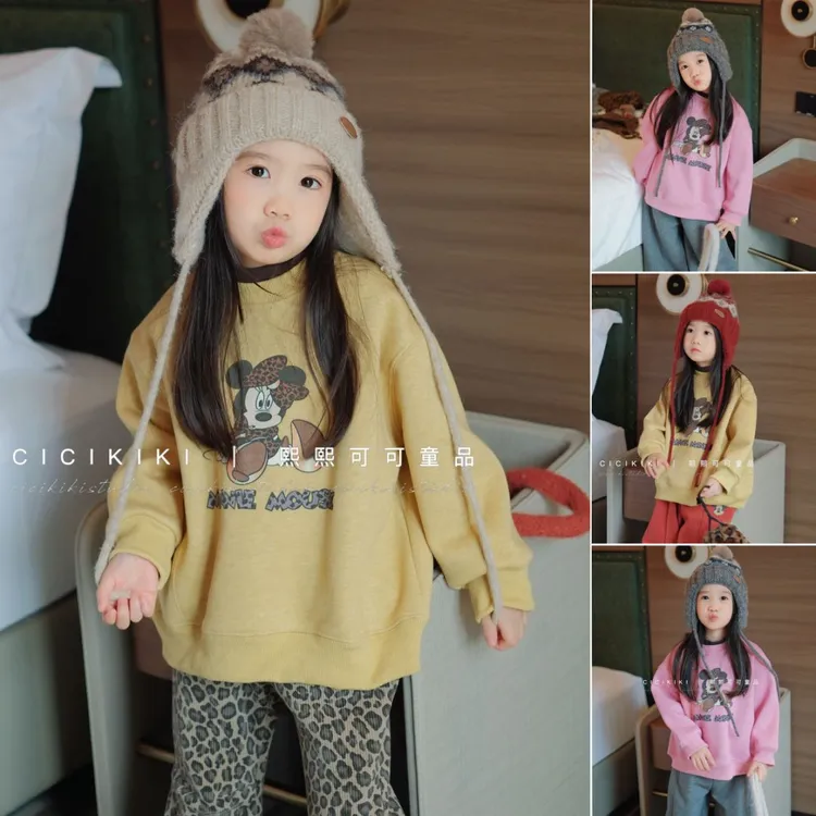 【熙熙可可】2025新款儿童冬季韩版休闲加绒卫衣 WY2545