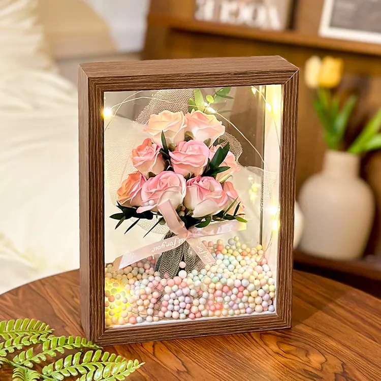 永生花玫瑰花干花束礼盒摆件生日礼品情人节送女友老婆母亲节礼物