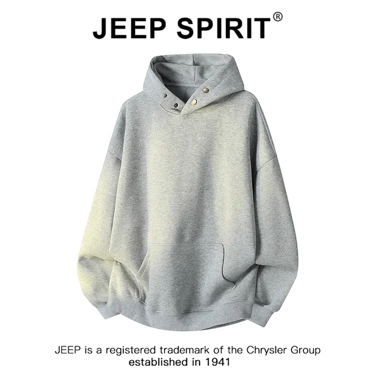  JEEPSPIRIT吉普美式高街重磅连帽卫衣男款上衣宽松oversize外套