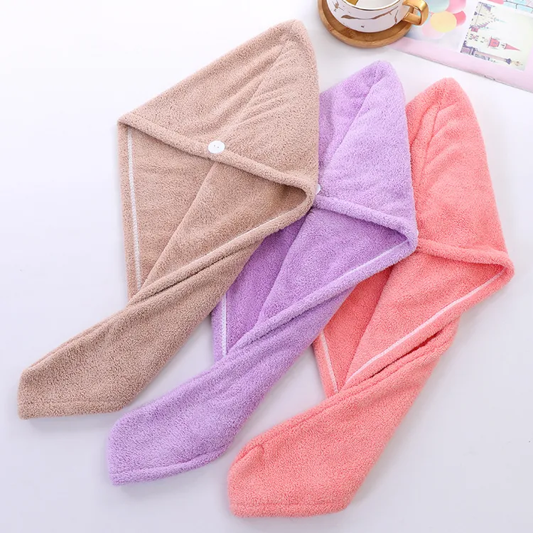 干发帽超强吸水速干擦头发毛巾包边双面可用加厚成人女双层速干帽