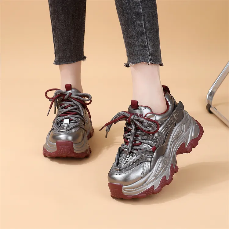 女款老爹鞋2025年新款厚底系带百搭轻便舒适休闲鞋防滑不累脚女鞋