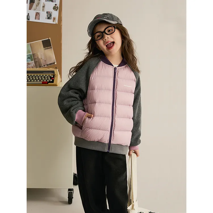 女童轻薄羽绒服秋冬2025新款摇粒绒儿童校服内搭神器棉服内胆外套