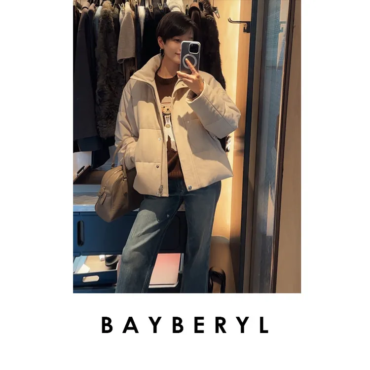 BAYBERYL老贝面包宇治*立领百搭羊毛时尚冬羽绒服YRF5E2629-9/28
