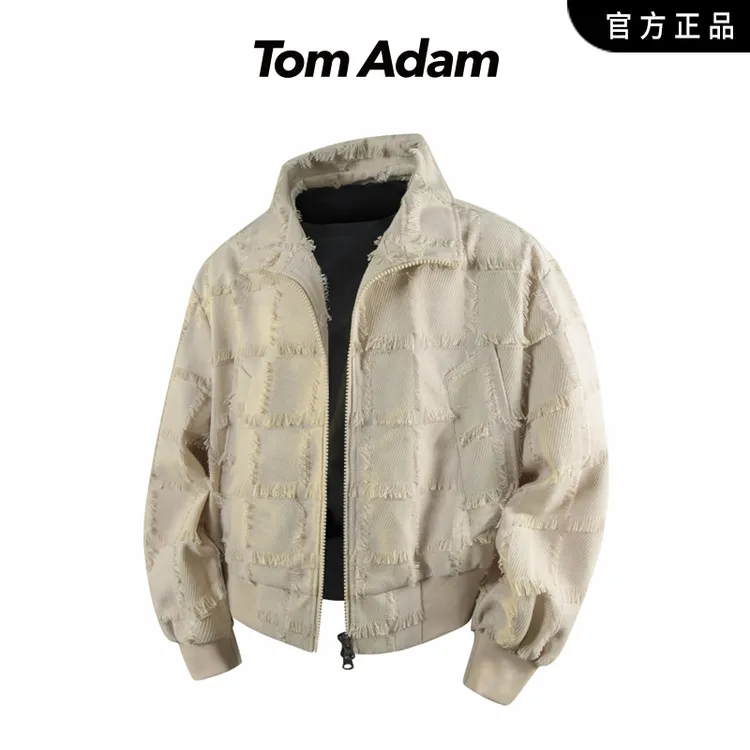 TOMADAM秋季新款美式工装夹克男士宽松百搭休闲立领外套
