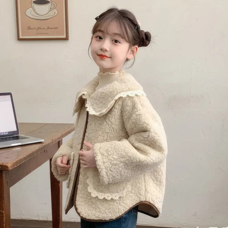 女童外套2025新款秋冬儿童洋气羊羔绒上衣女孩毛毛衣大童冬季加厚