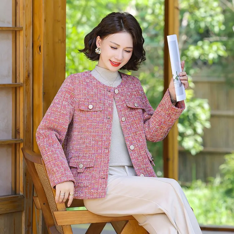 小香风外套女2025新款春秋款洋气减龄显瘦百搭短款上衣妈妈装开衫