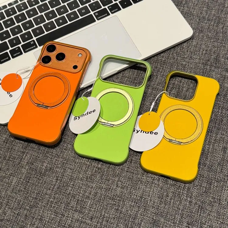 ZMGXins无边框磁吸支架适用iPhone17promax素皮手机壳华为P70小米