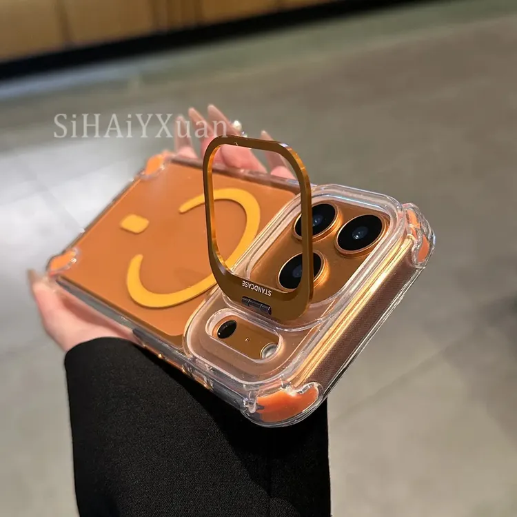 镜框支架果冻磁吸适用苹果15/16/17promax手机壳14/13防摔时尚硬