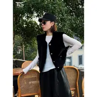 TT【编织系列】丹麦进口轻奢手工编织柔软保暖无袖水貂马甲PC5034