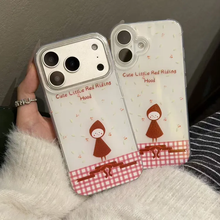 碎花红帽女孩imd手机壳适用苹果iPhone17/16/15华为p70