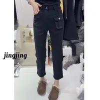 秋冬新款休闲百搭9分高腰高弹牛仔裤(580059)