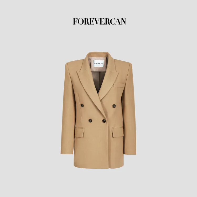FOREVERCAN“布列斯特”复古感百搭收腰西装外套 SC23003