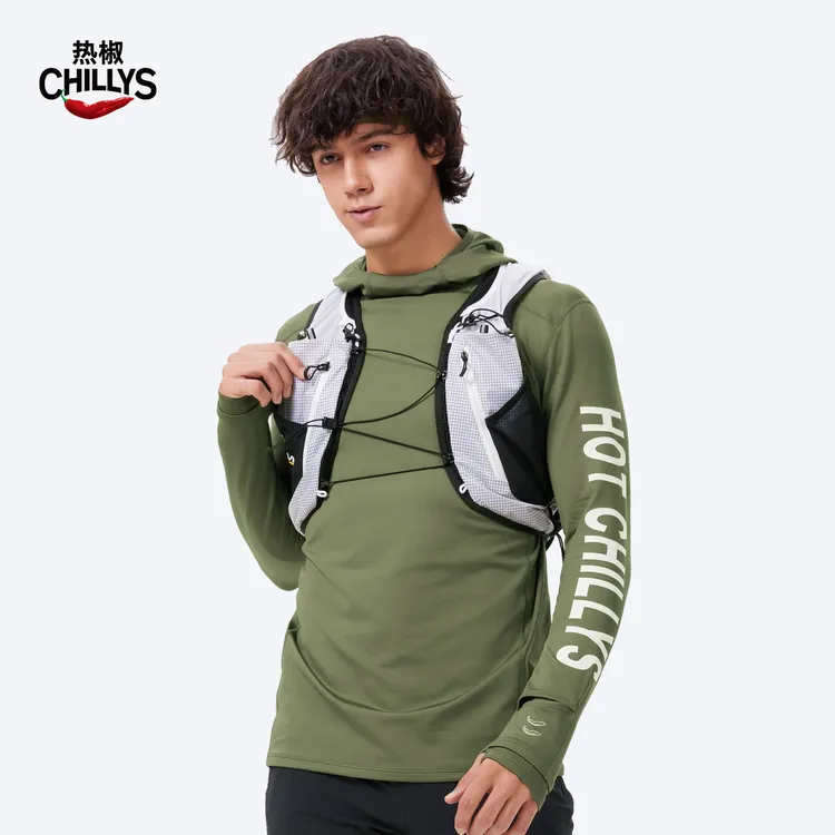 热椒8K防晒服运动长袖连帽跑步户外保暖徒步速干衣男款弹力